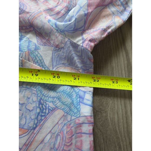 Talbots Pastel Seashell Print Button Down Shirt XL Petite Soft Watercolor - Picture 7 of 7